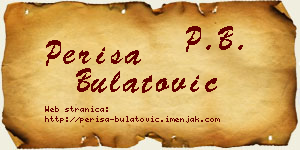 Periša Bulatović vizit kartica